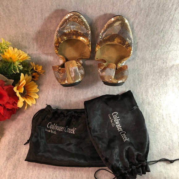 NWOT - Fold-up Sequined Ballet Flats - Picture 1 of 10